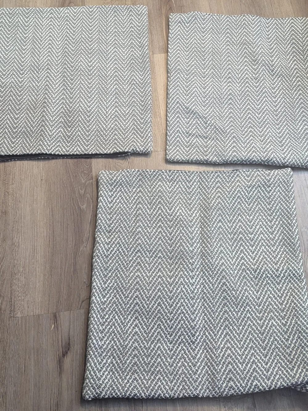 Neutral Chevron Throw Pillow Cover Set (3) - Soft Taupe / COVERS ONLY 23x23